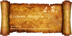Lichner Rozália névjegykártya